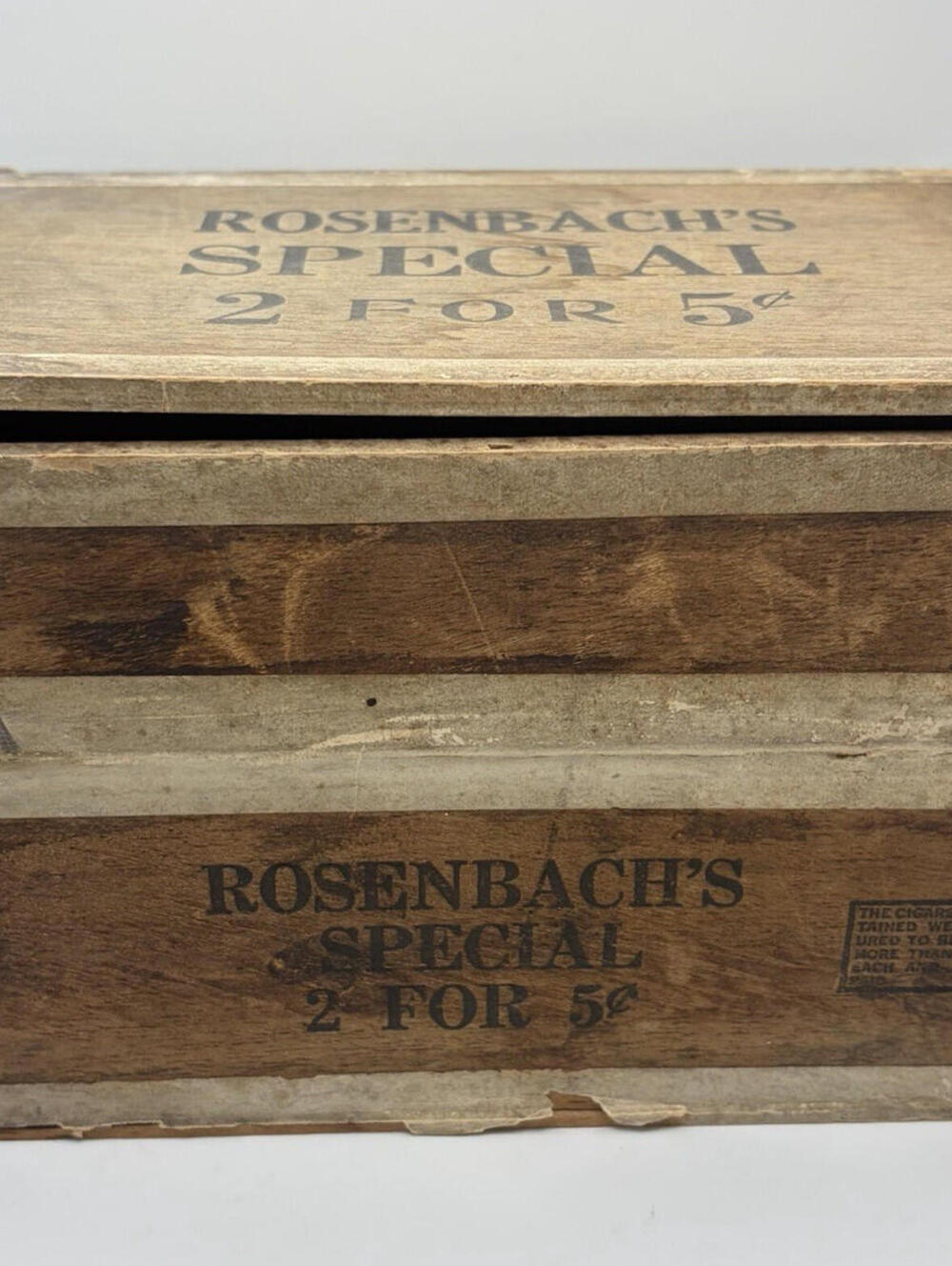Antique Rosenbach's Special Cigar Box Held 100 Cigars, Box 9x5x5.5 inches
